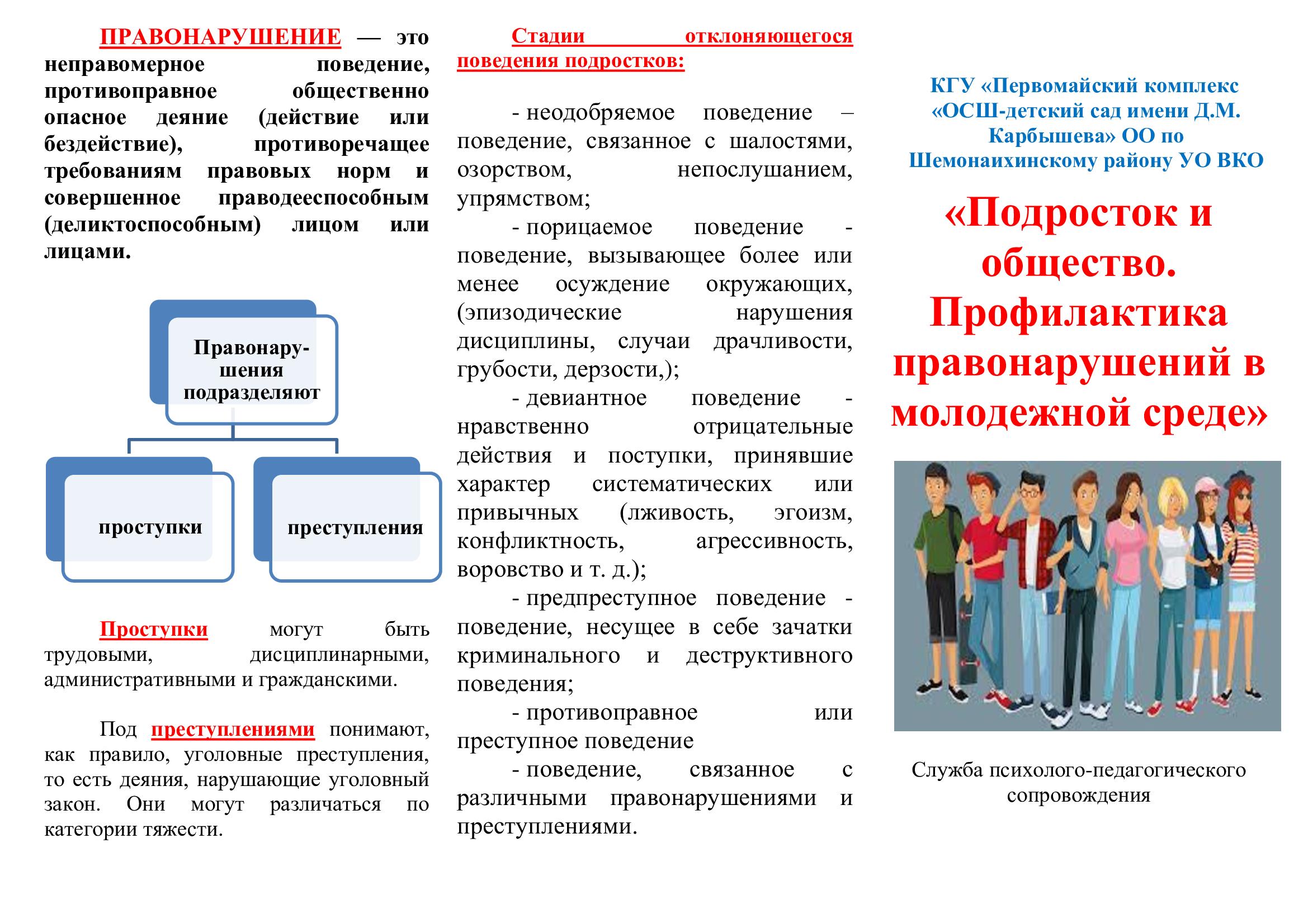Подросток и общество. Профилактика правонарушений