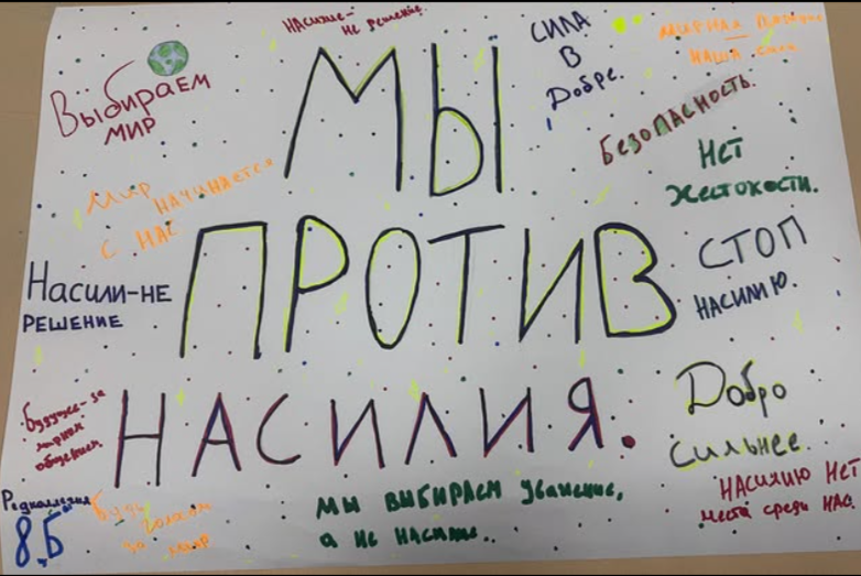 Насилию — нет! Добру — да! 8 «Б» класс выбирает мир.
